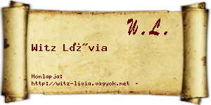 Witz Lívia névjegykártya