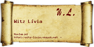 Witz Lívia névjegykártya